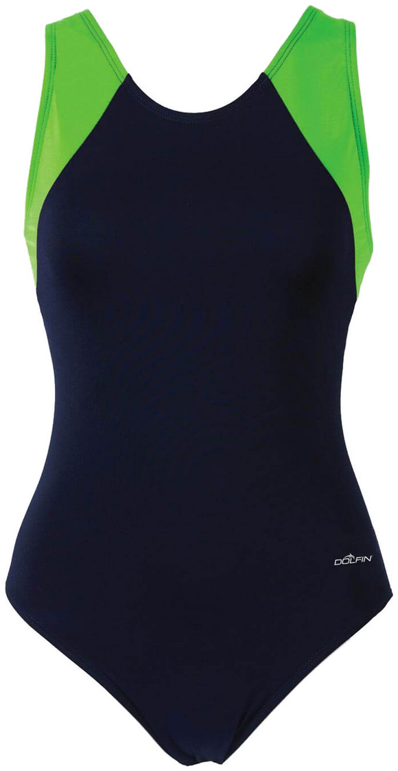 Dolfin Aquashape Colorblock Navy/Lime Moderate Lap Suit